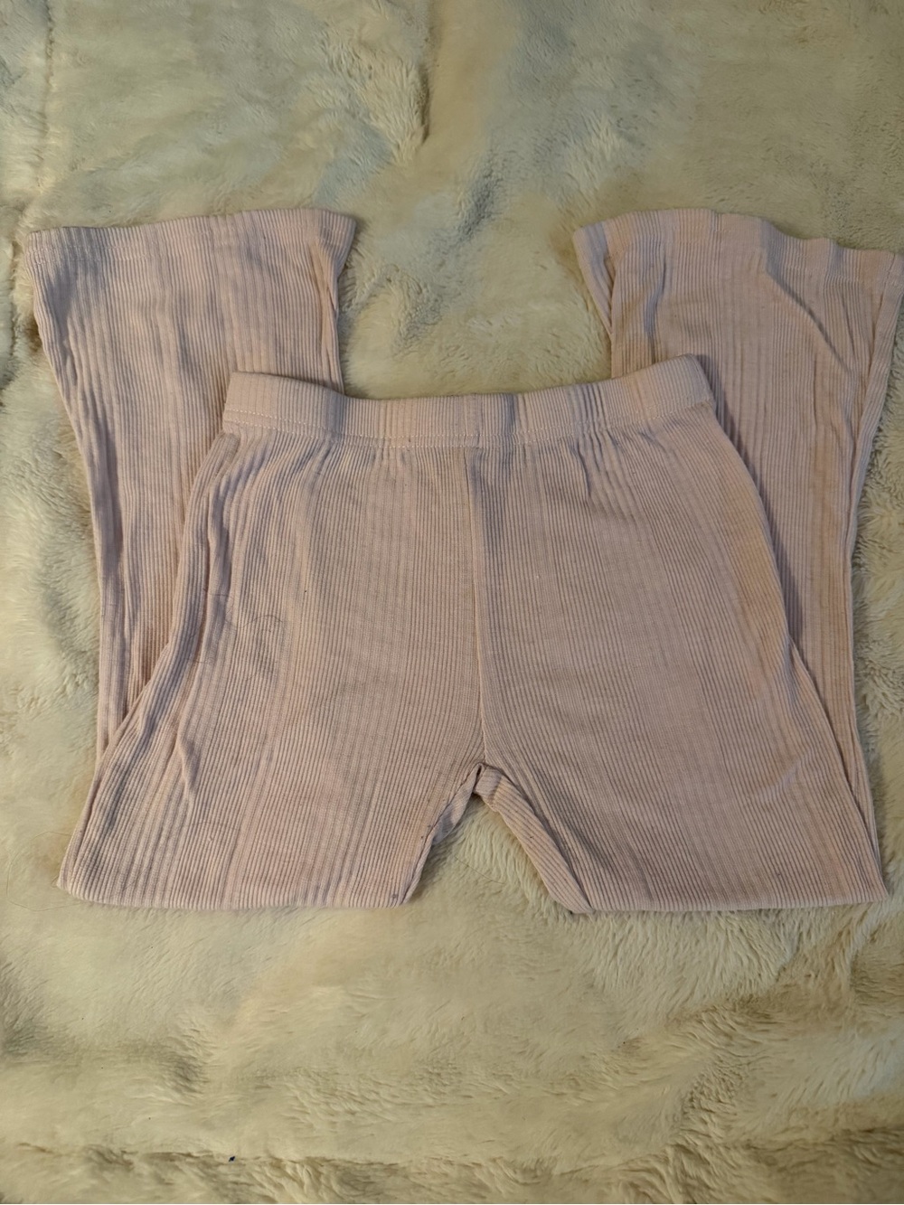 Btween Girls Pink Ribbed Flare Pants Size 6
